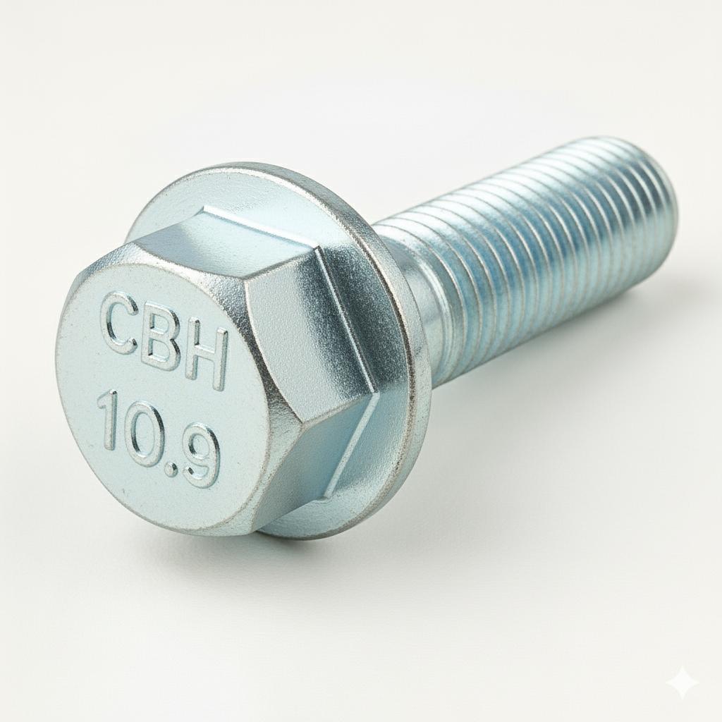 HEX FLANGE BOLT-(DIN 6921)-FULL THREAD-M5 X 0.8 X 10M-GRADE 10.9