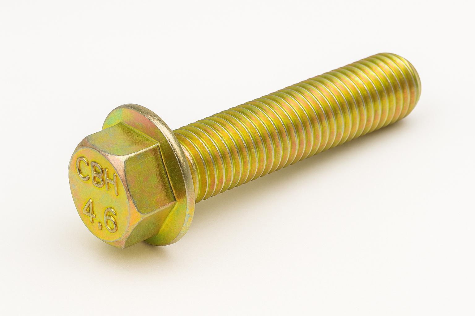 HEX FLANGE BOLT-(DIN 6921)-FULL THREAD-M5 X 0.8 X 12M-GRADE 4.6