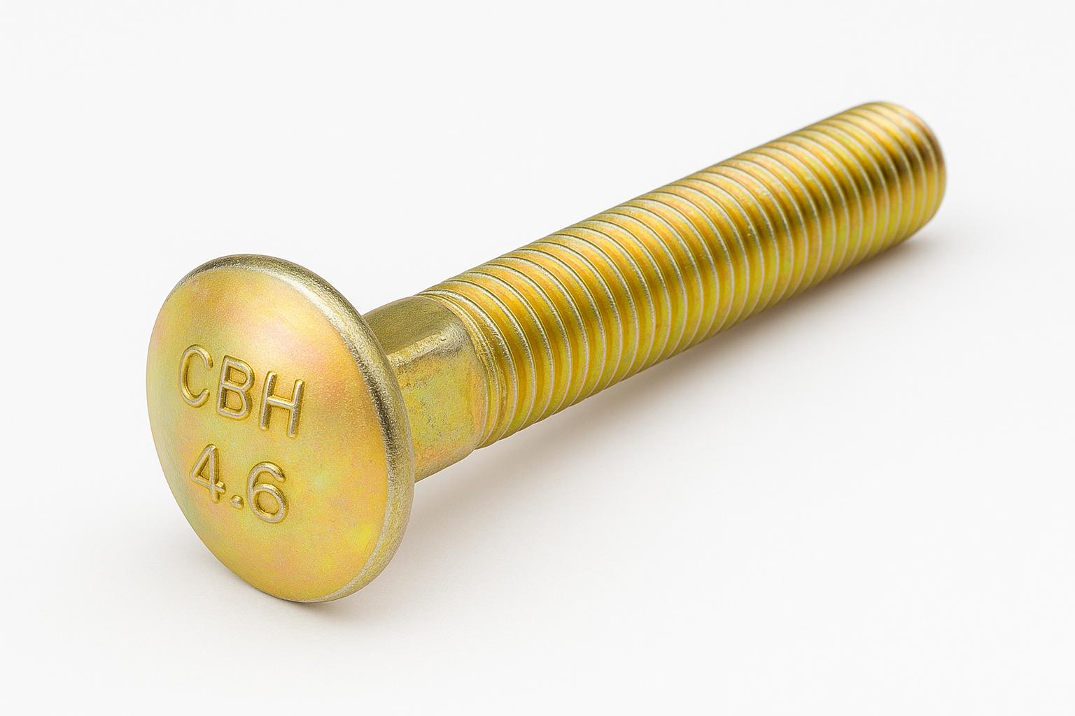 ROUND HEAD SQUARE NECK CARRIAGE BOLT-(DIN 603)-HALF THREAD-M5 X 0.8 X 16M-GRADE 4.6