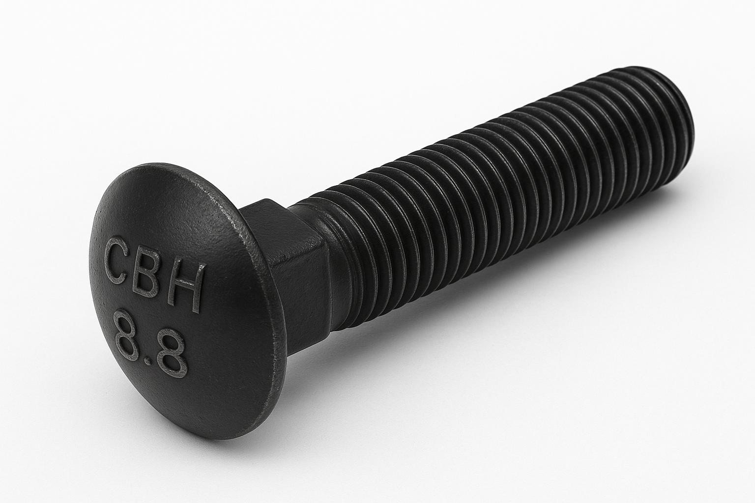 ROUND HEAD SQUARE NECK CARRIAGE BOLT-(DIN 603)-HALF THREAD-M5 X 0.8 X 16M-GRADE 8.8