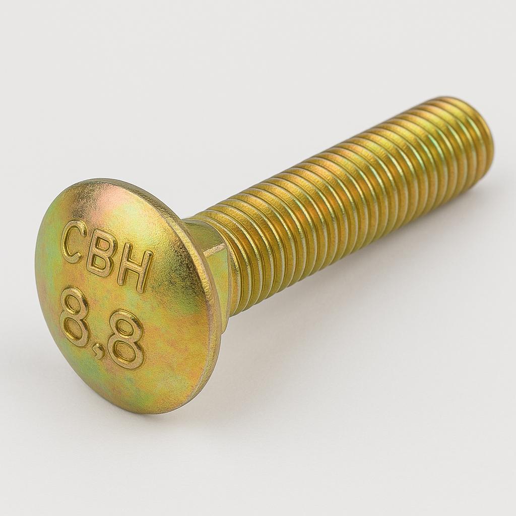 ROUND HEAD SQUARE NECK CARRIAGE BOLT-(DIN 603)-HALF THREAD-M5 X 0.8 X 16M-GRADE 8.8