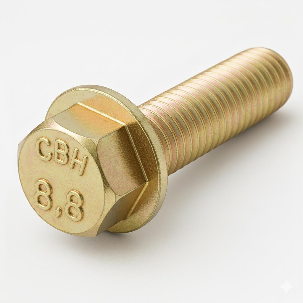 HEX FLANGE BOLT-(DIN 6921)-FULL THREAD-M5 X 0.8 X 10M-GRADE 8.8